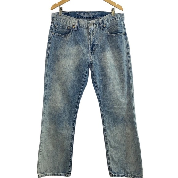 American Eagle Outfitters Other - American Eagle Outfitters Acid Wash Straight Leg Denim Jeans Size 34 X 32